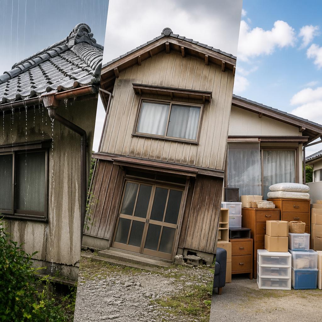 雨漏りも家の傾きも荷物そのままでも、高価買取します！