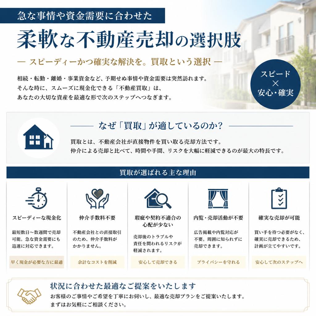 売却の理由、買取の選択