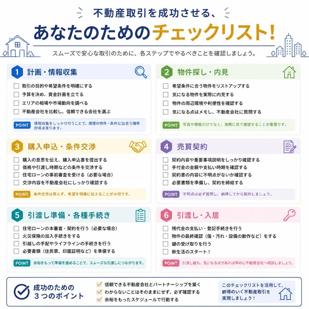 不動産取引を成功させる、あなたのためのチェックリスト！