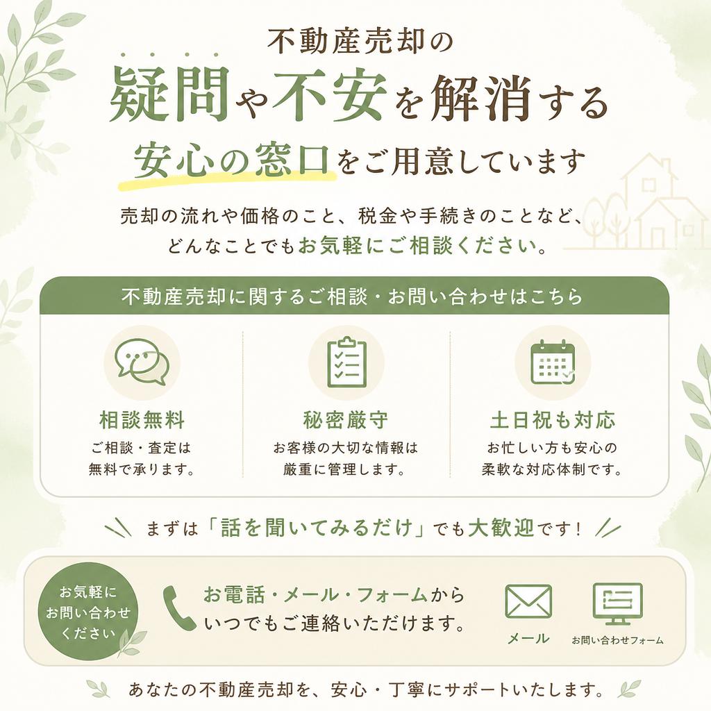 お問い合わせで不安を解消しよう！