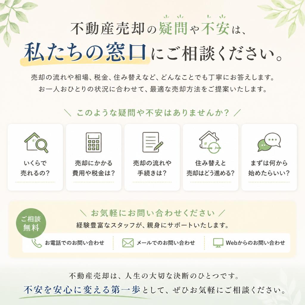 お問い合わせで不安を解消しよう！