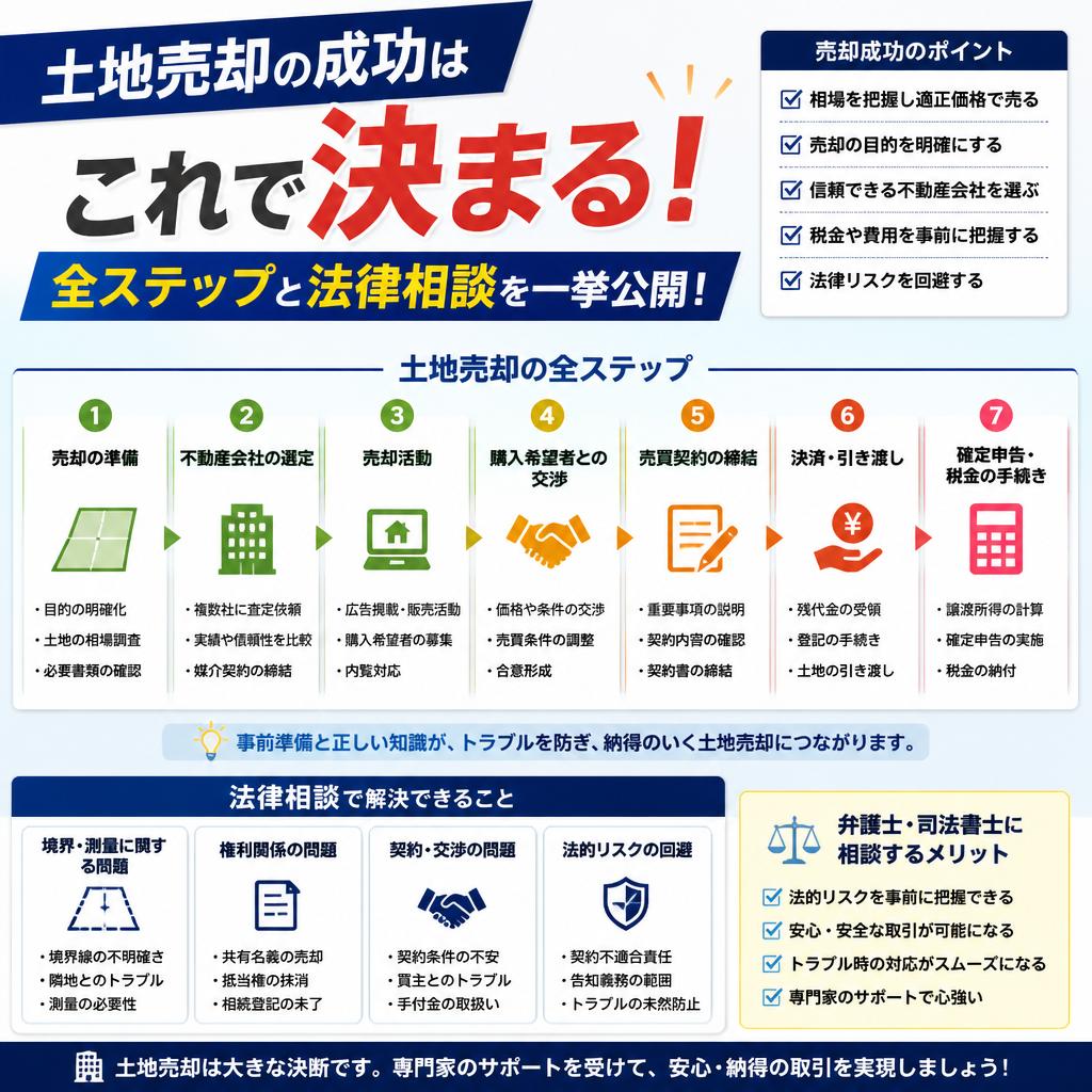 土地売却の成功はこれで決まる！全ステップと法律相談を一挙公開！
