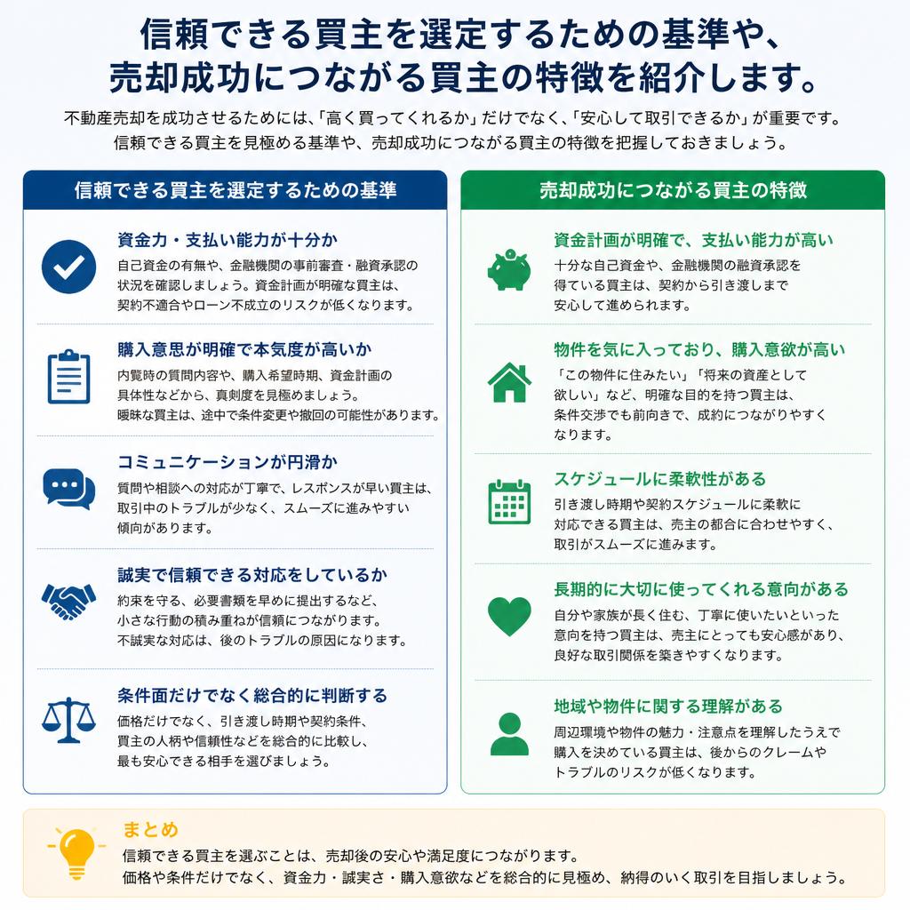 買主を選ぶ際のポイント