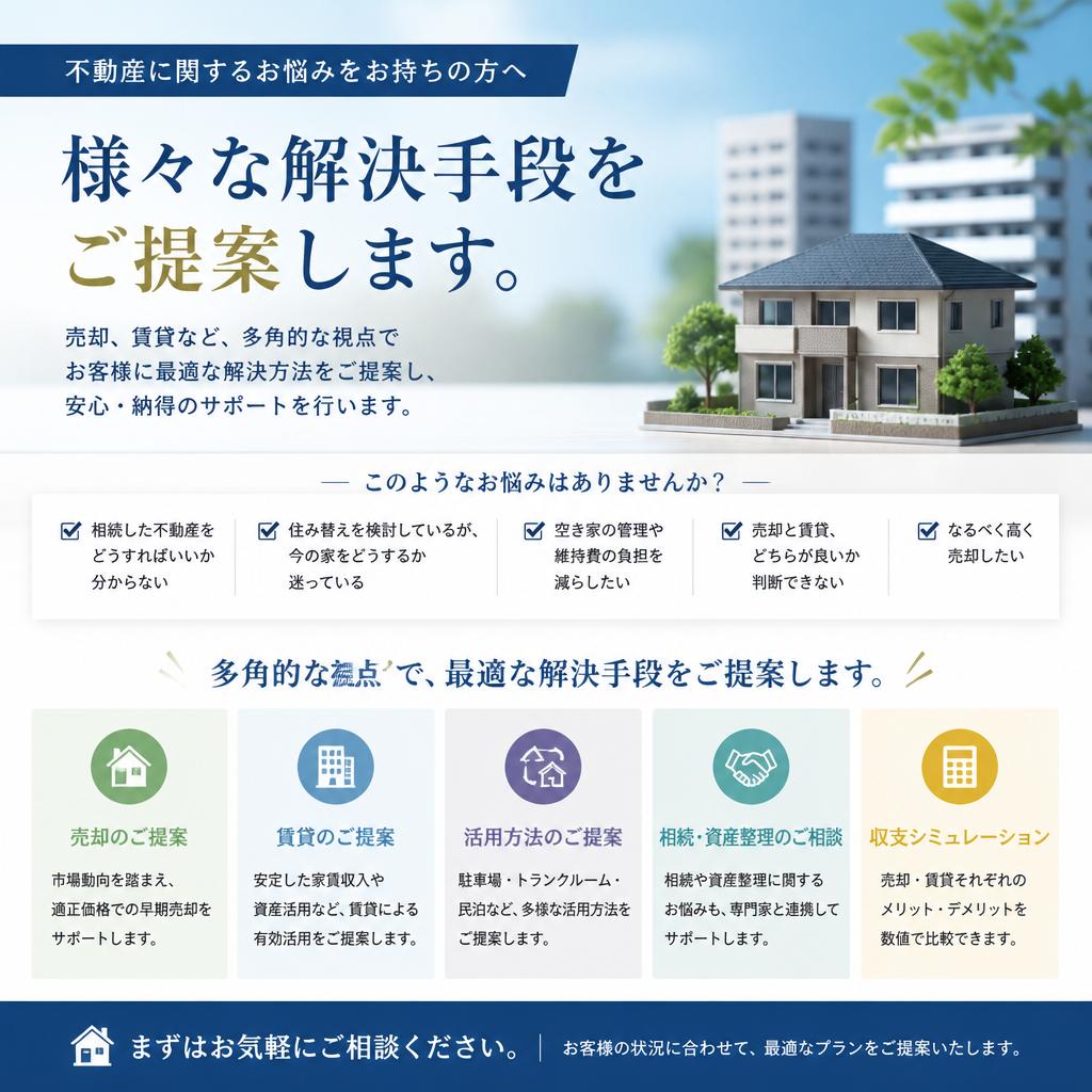 不動産の悩みを解決するために
