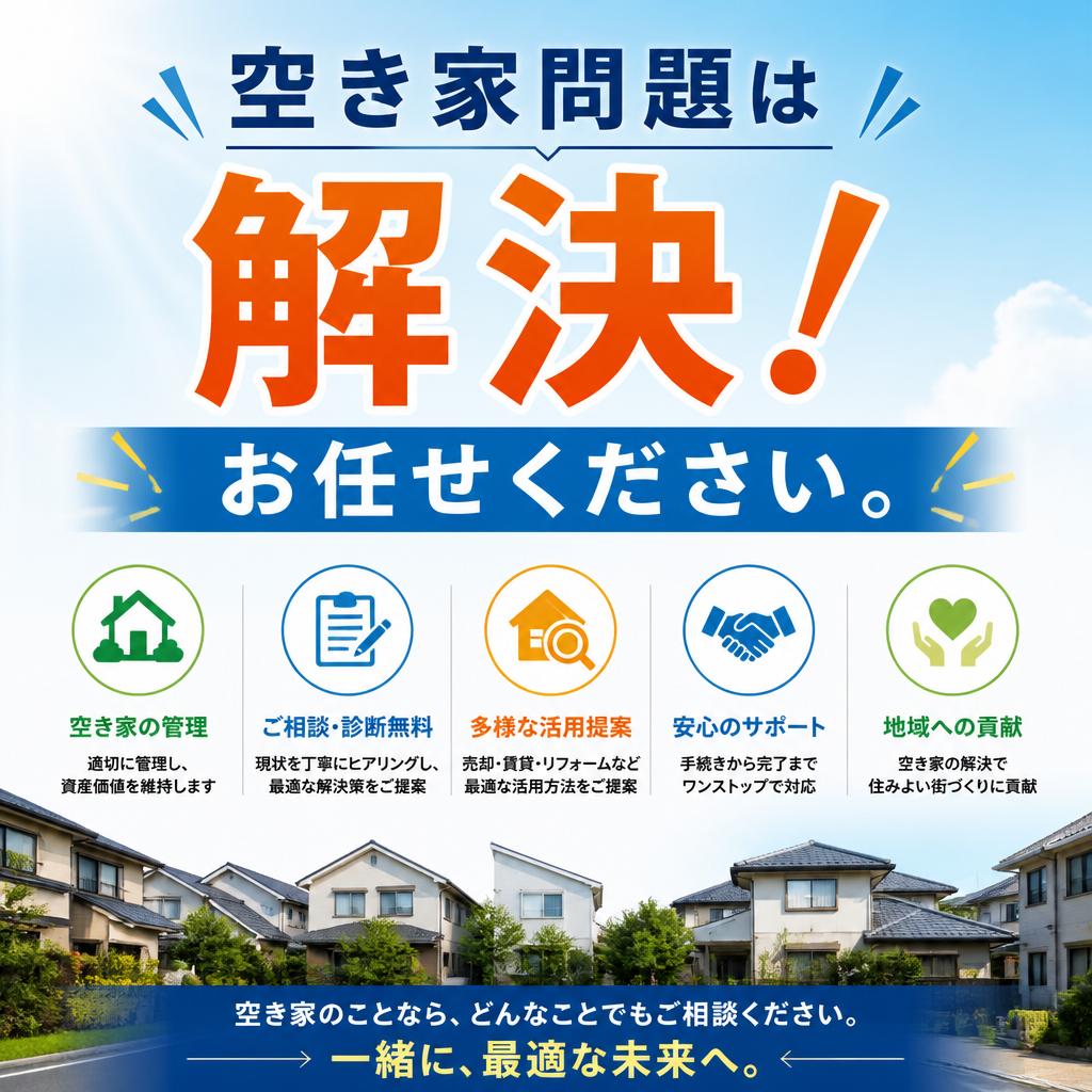 空き家問題はこれで解決！お任せください。