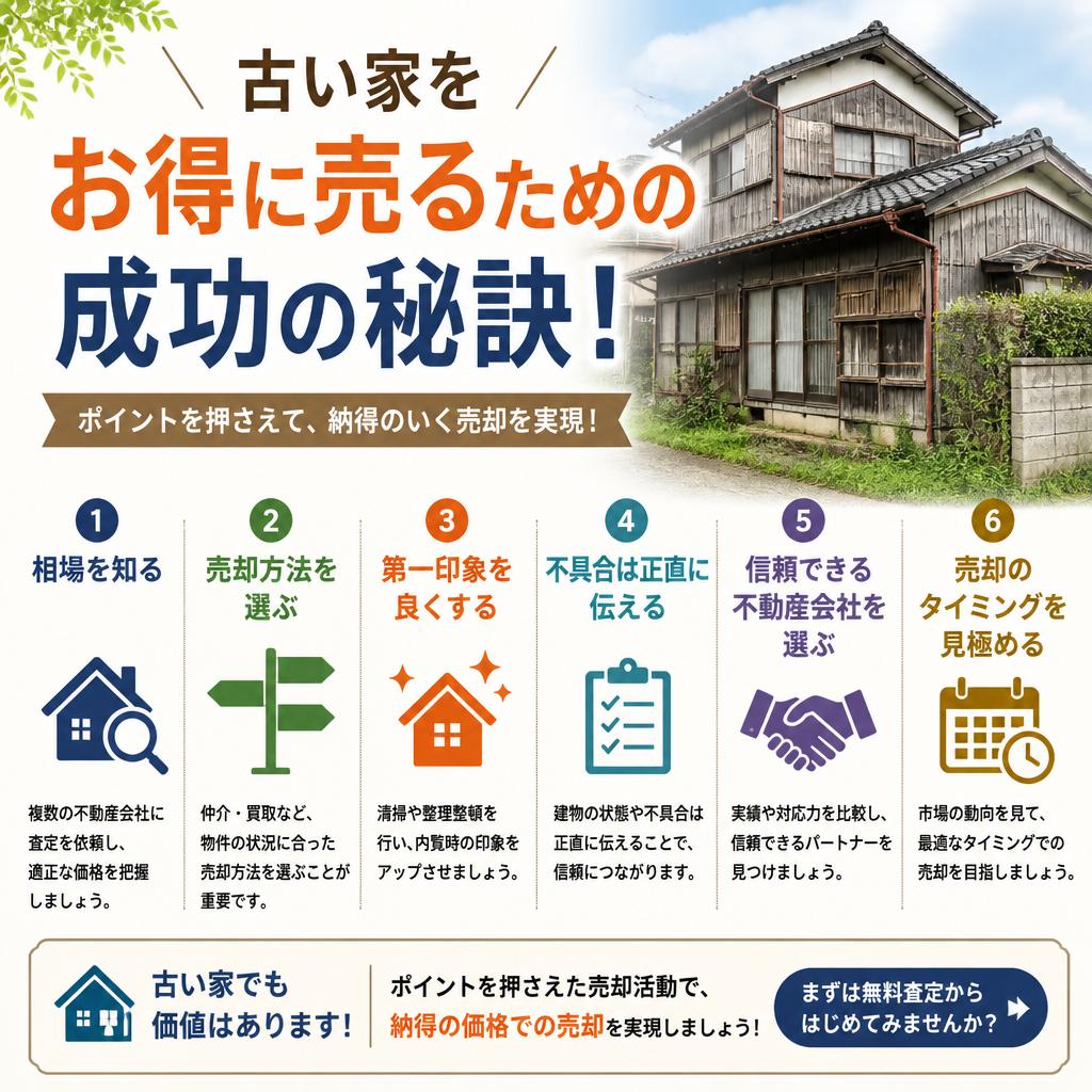 古い家をお得に売るための成功の秘訣！