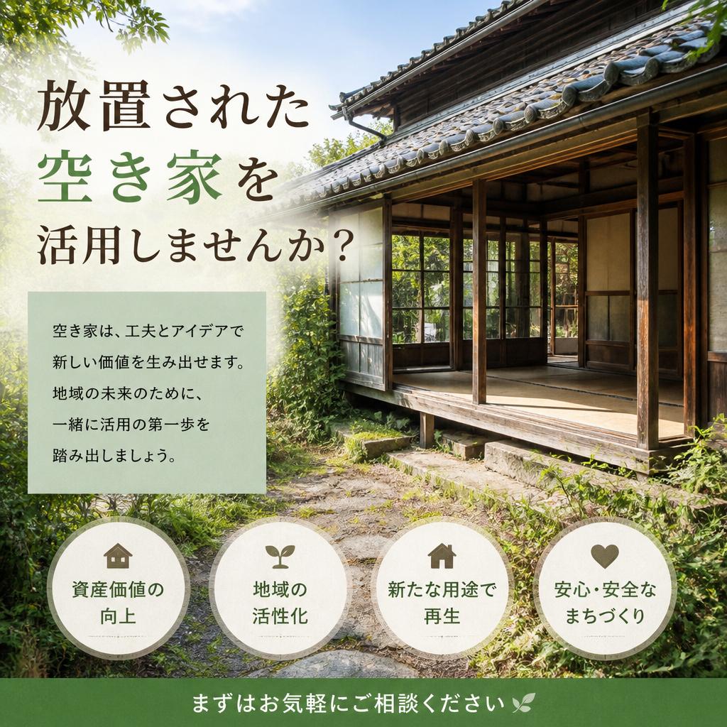 放置された空き家を活用しませんか？