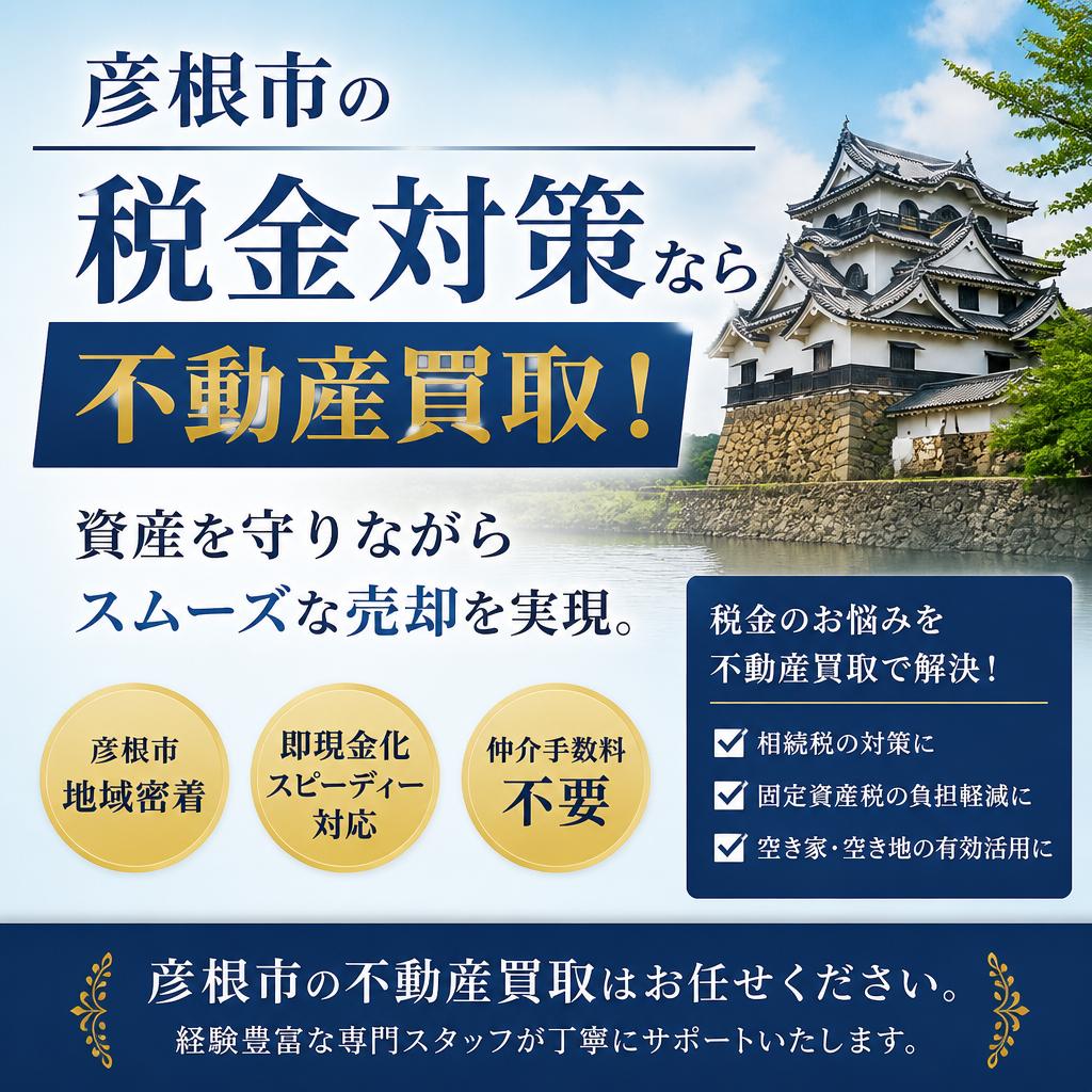 彦根市の税金対策なら不動産買取！資産を守りながらスムーズな売却を実現。