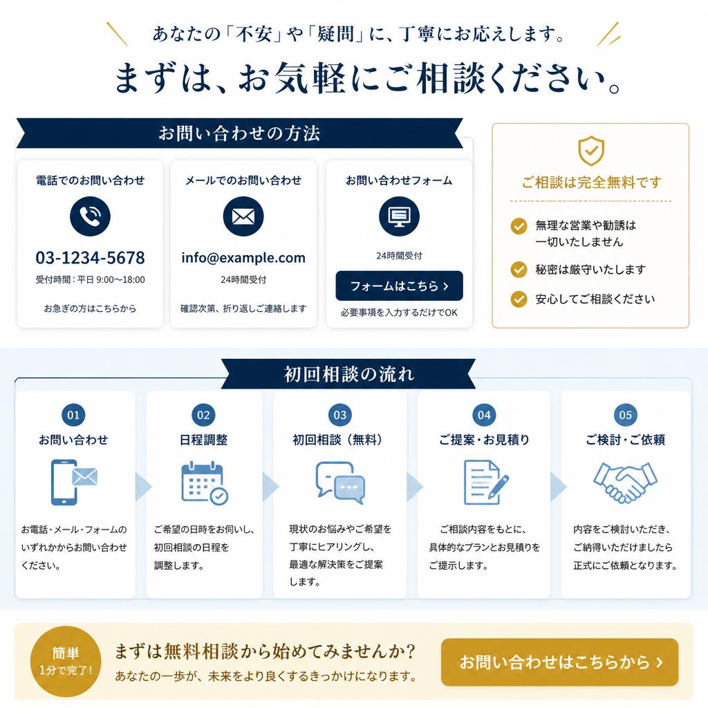 まずはお気軽にご相談を！