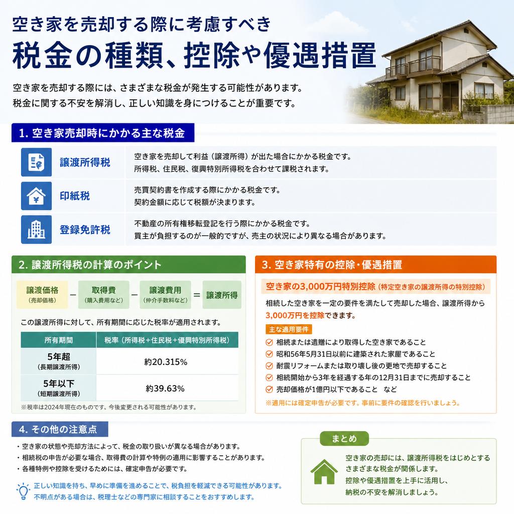 空き家を売却する際の税金について