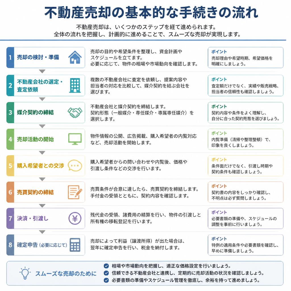 不動産売却ガイド：手続きの流れ