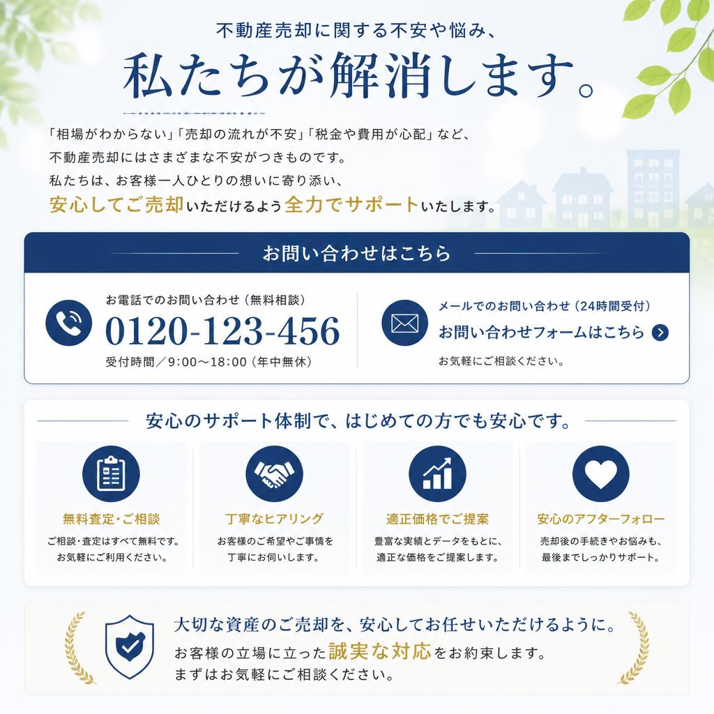 不安を解消するためのお問合せ先
