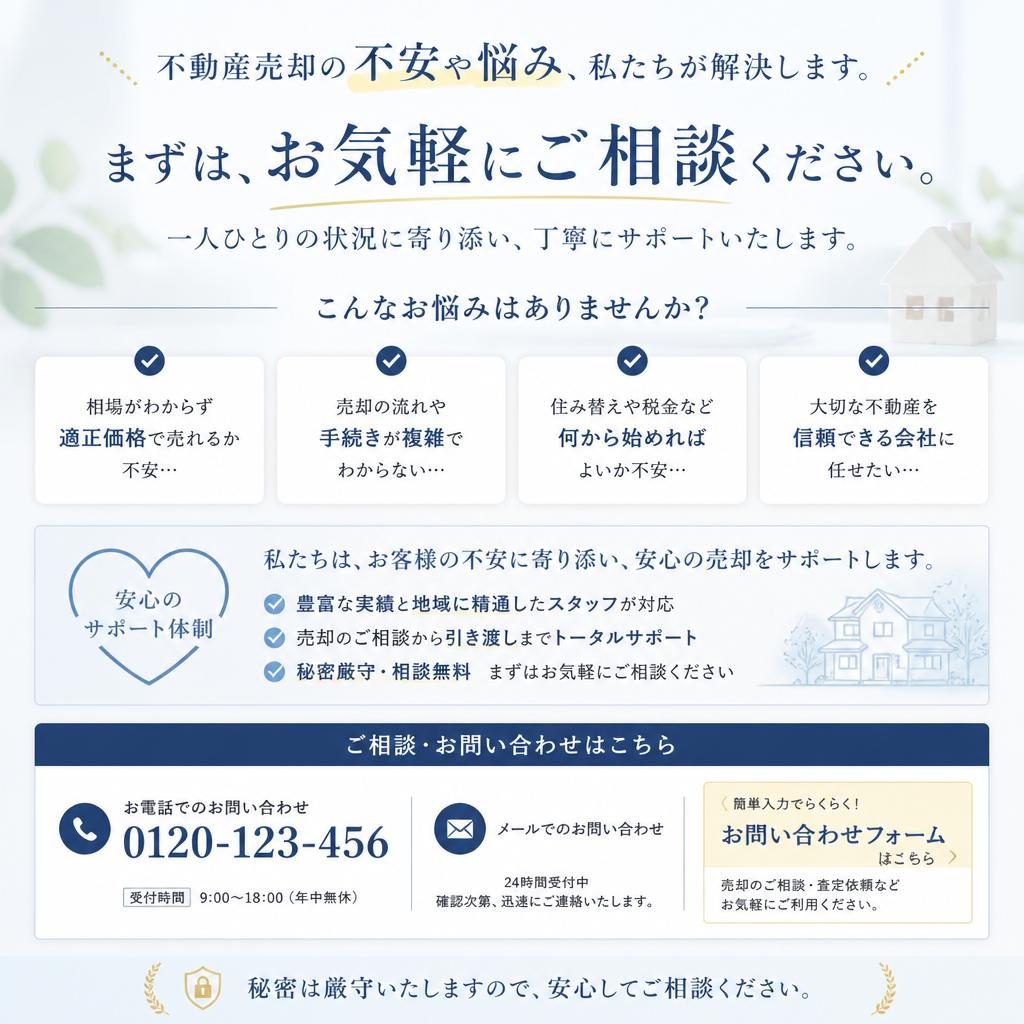 不安を解消するためのお問合せ先