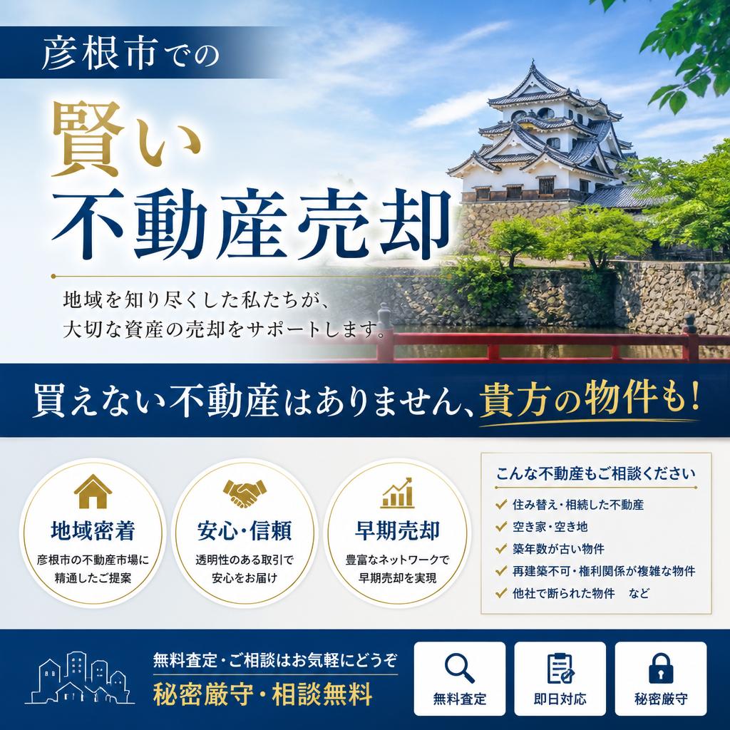彦根市での賢い不動産売却 - 買えない不動産はありません、貴方の物件も！