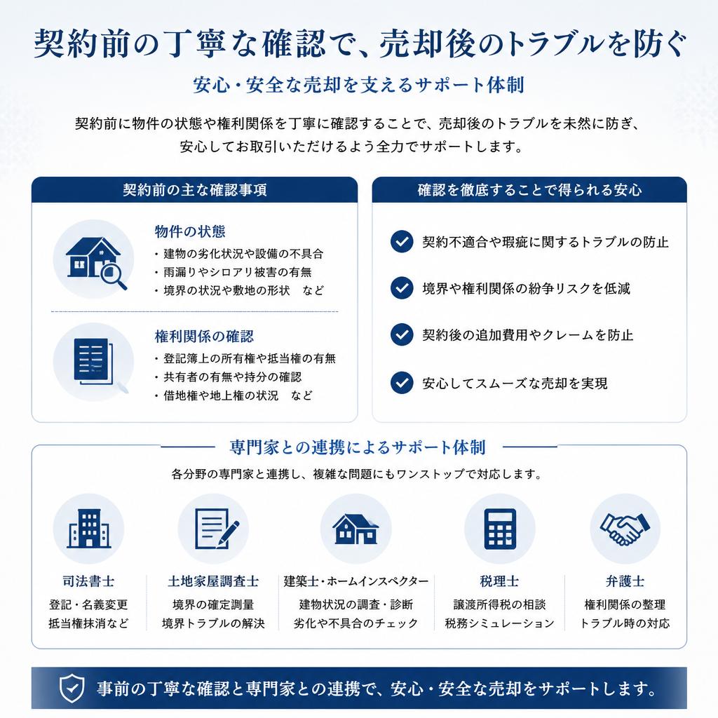 安心の事前確認とサポート体制