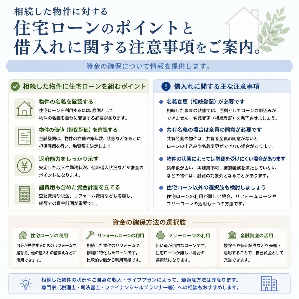 住宅ローンの取り扱いと注意点