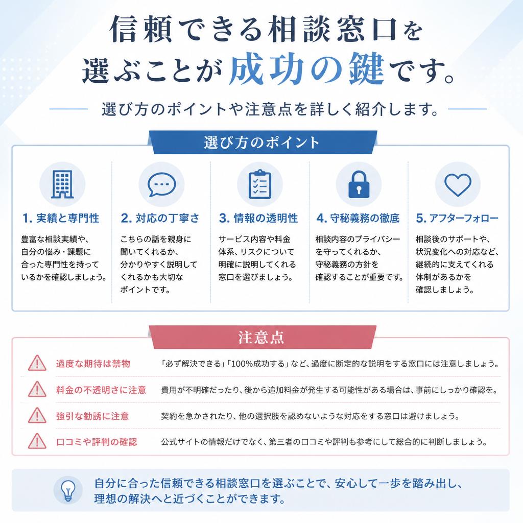 4. 相談窓口の選び方