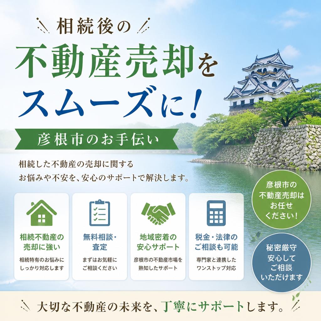 相続後の不動産売却をスムーズに！彦根市のお手伝い
