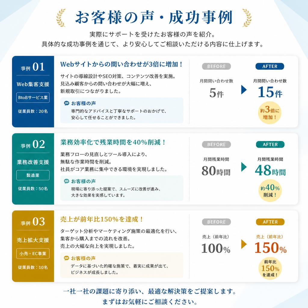 お客様の声と実績