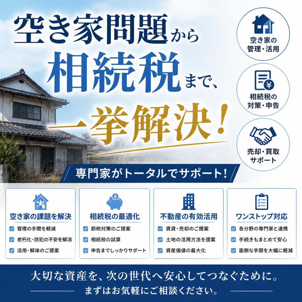 空き家問題から相続税まで、一挙解決！