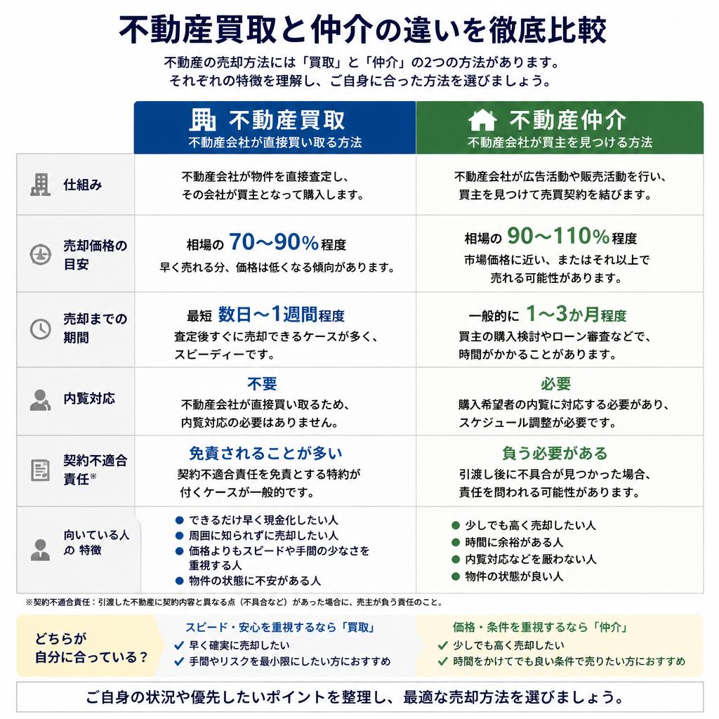 買取と仲介の違いを理解する