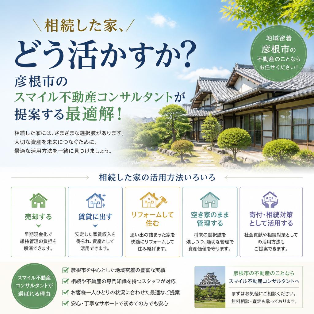 相続した家、どう活かすか？彦根市のスマイル不動産コンサルタントが提案する最適解！
