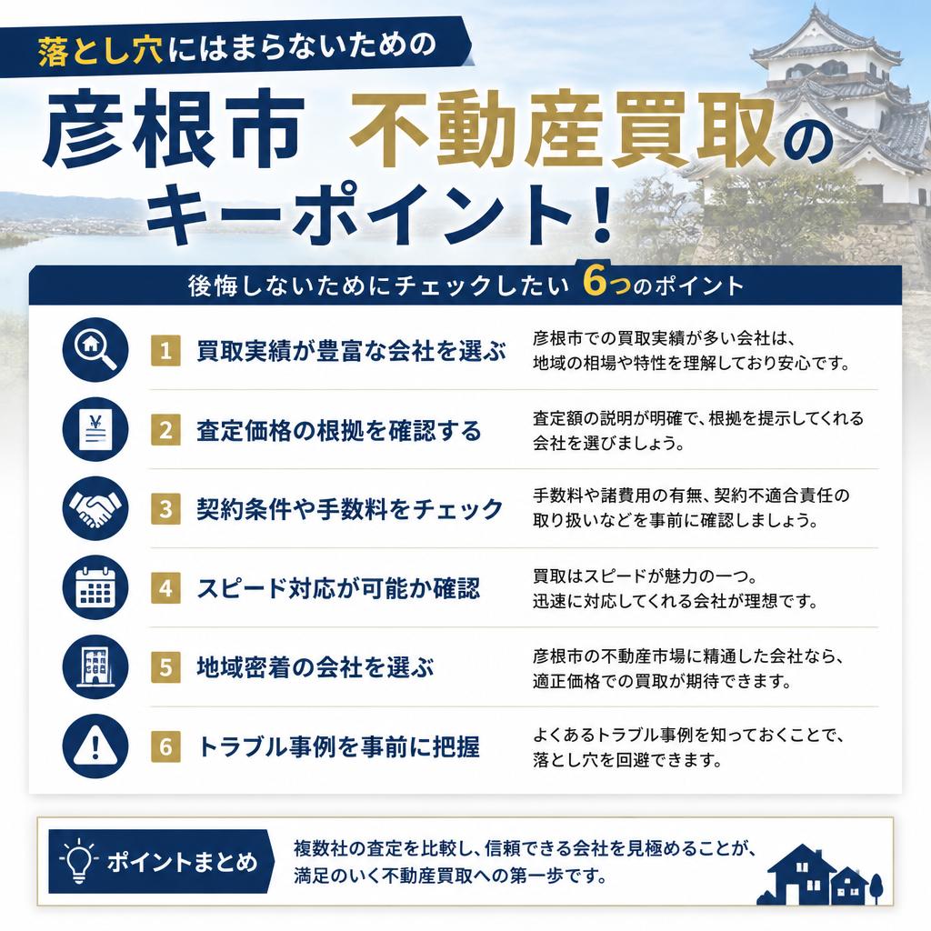 落とし穴にはまらないための彦根市不動産買取のキーポイント！
