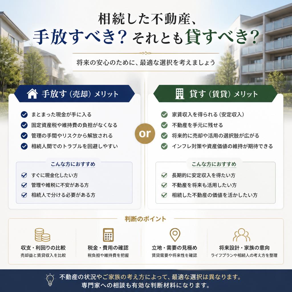 相続した不動産、手放すべき？それとも貸すべき？