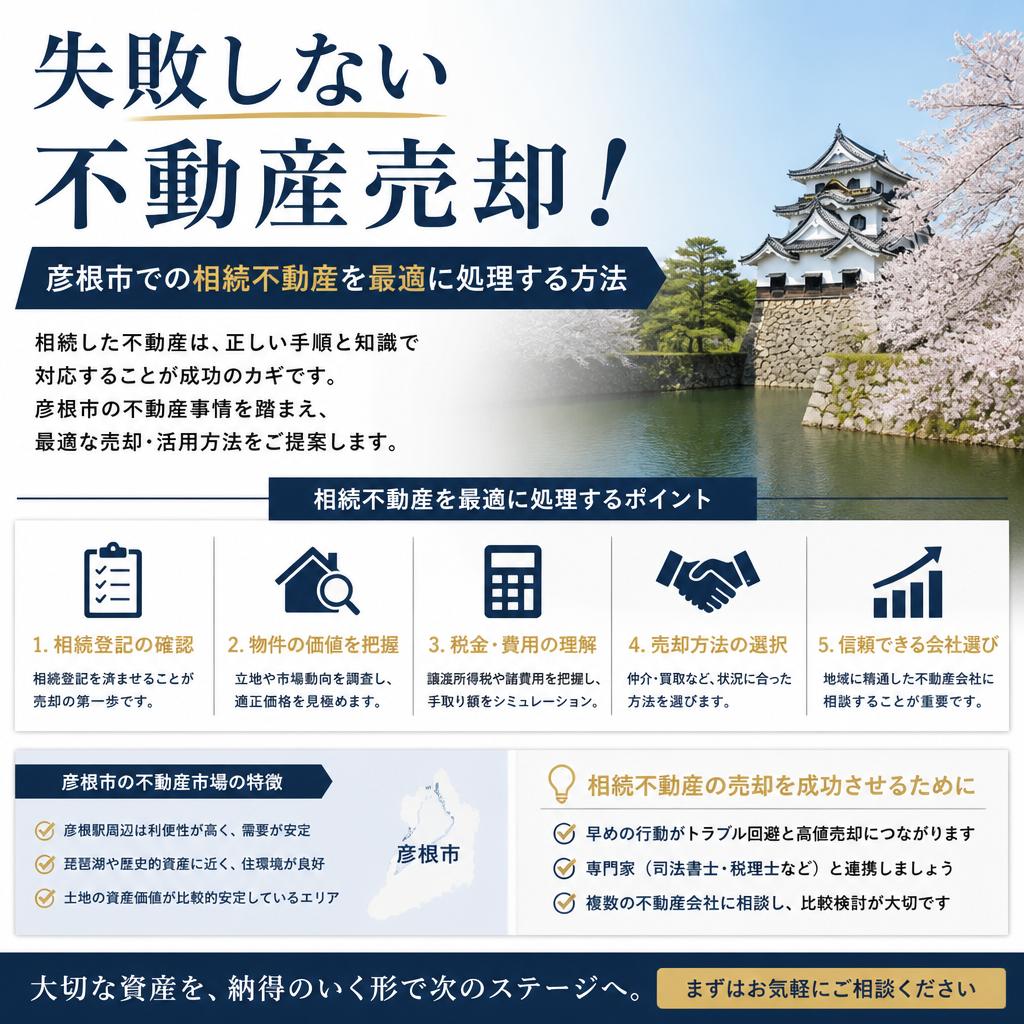 失敗しない不動産売却！彦根市での相続不動産を最適に処理する方法