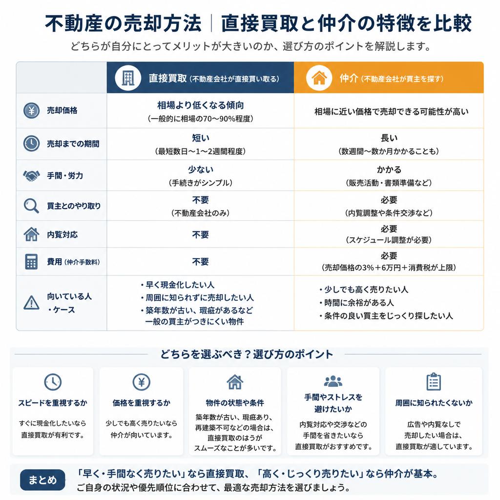 直接買取と仲介の違い