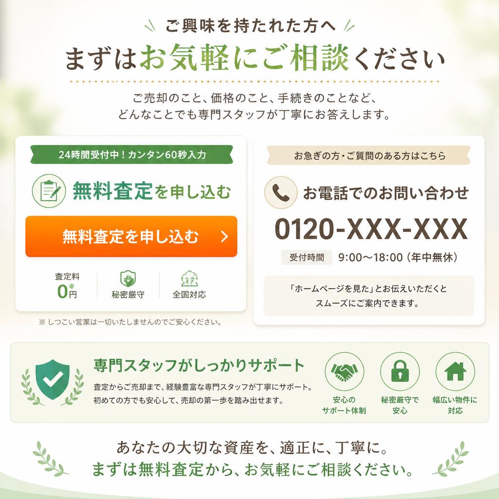 まずは無料査定から！お問合せはこちら