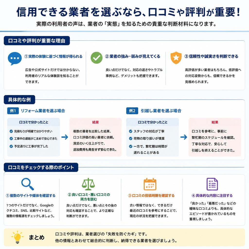 口コミや評判の重要性