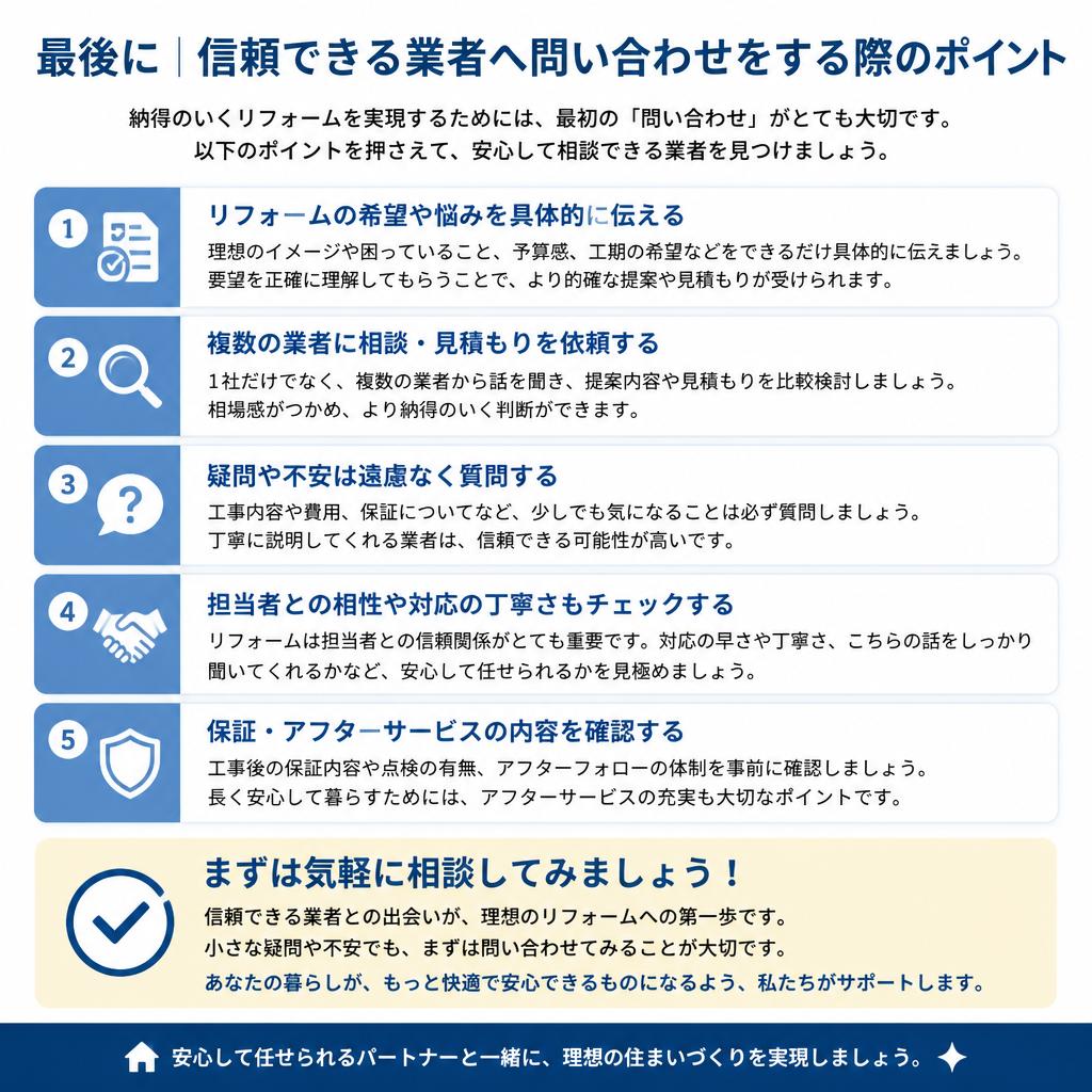 安心して依頼できる業者への問い合わせ