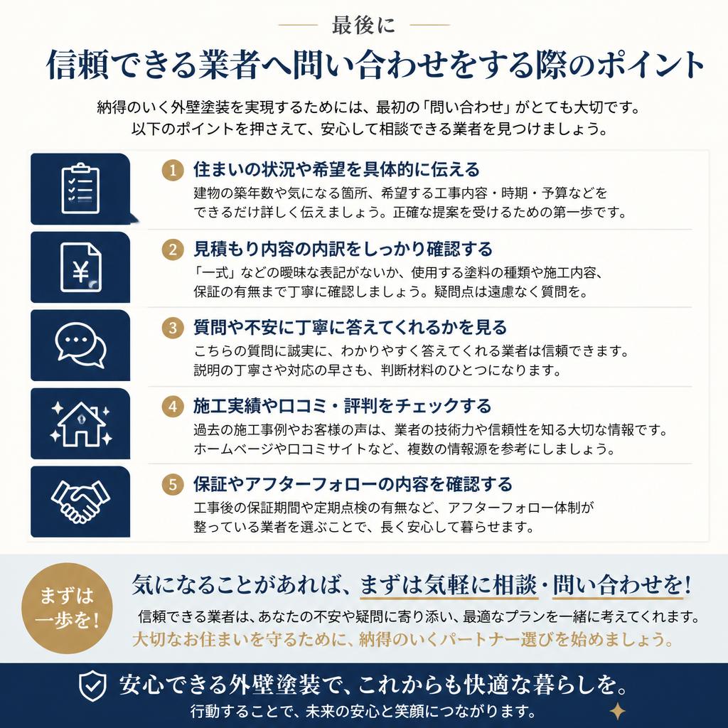 安心して依頼できる業者への問い合わせ
