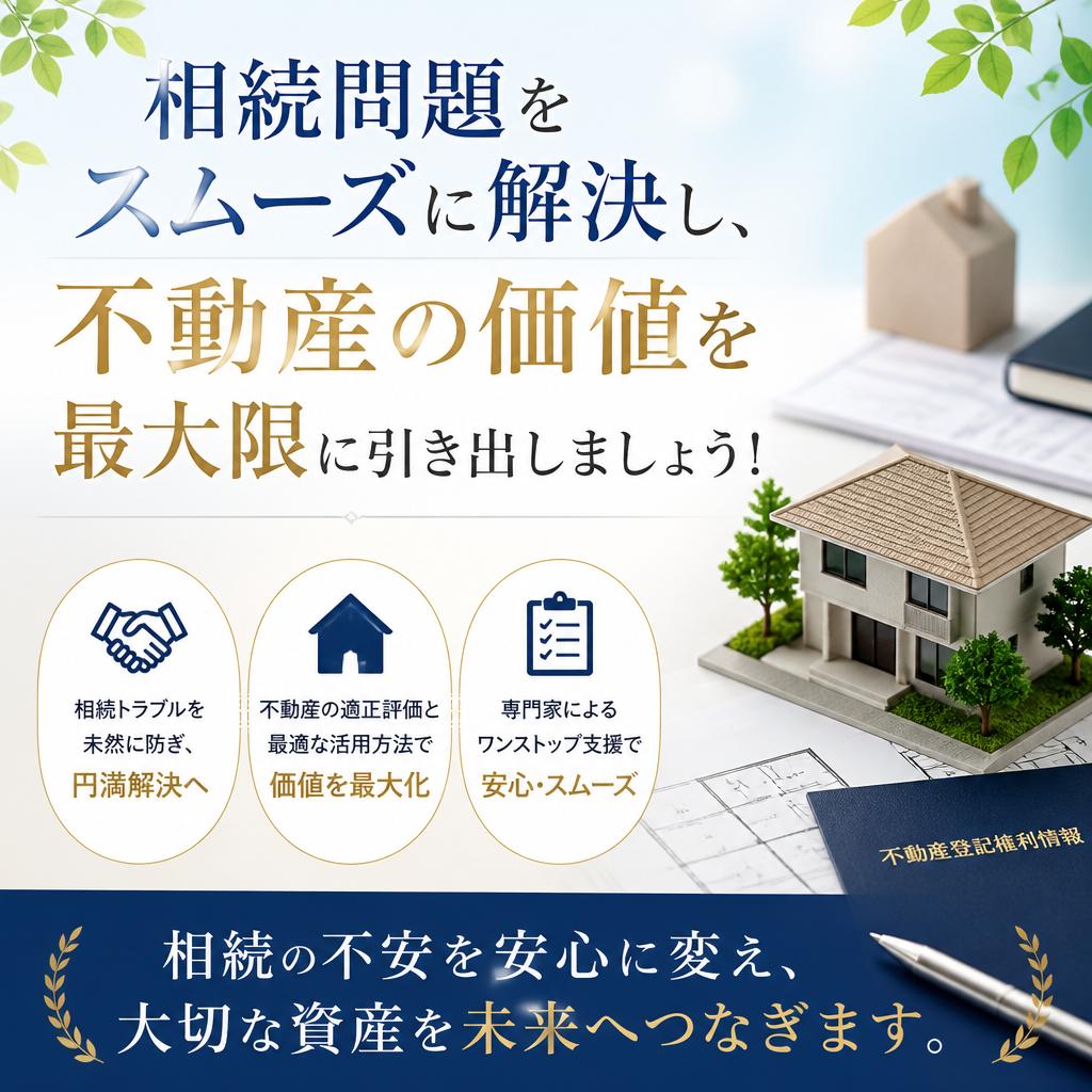 相続問題をスムーズに解決し、不動産の価値を最大限に引き出しましょう！