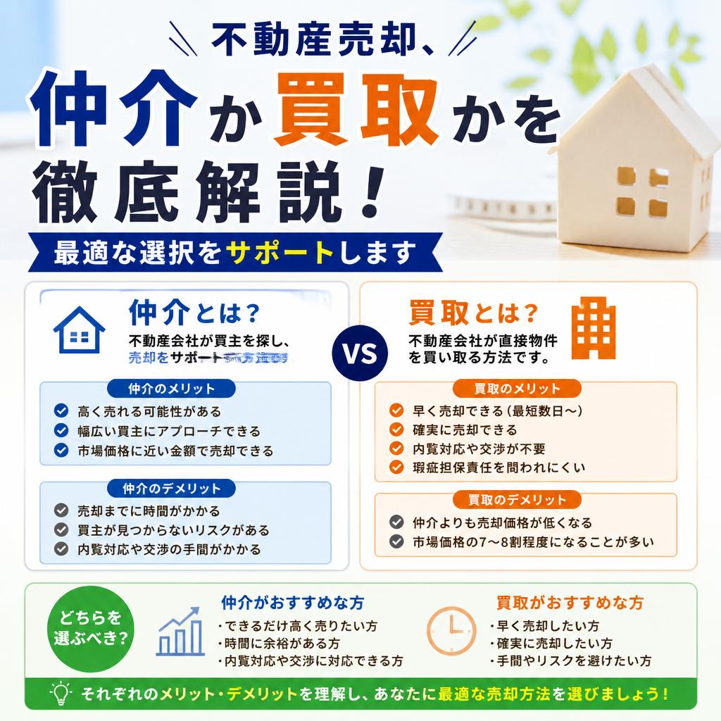 不動産売却、仲介か買取かを徹底解説！最適な選択をサポートします