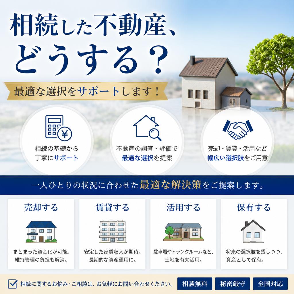 相続した不動産、どうする？最適な選択をサポートします！