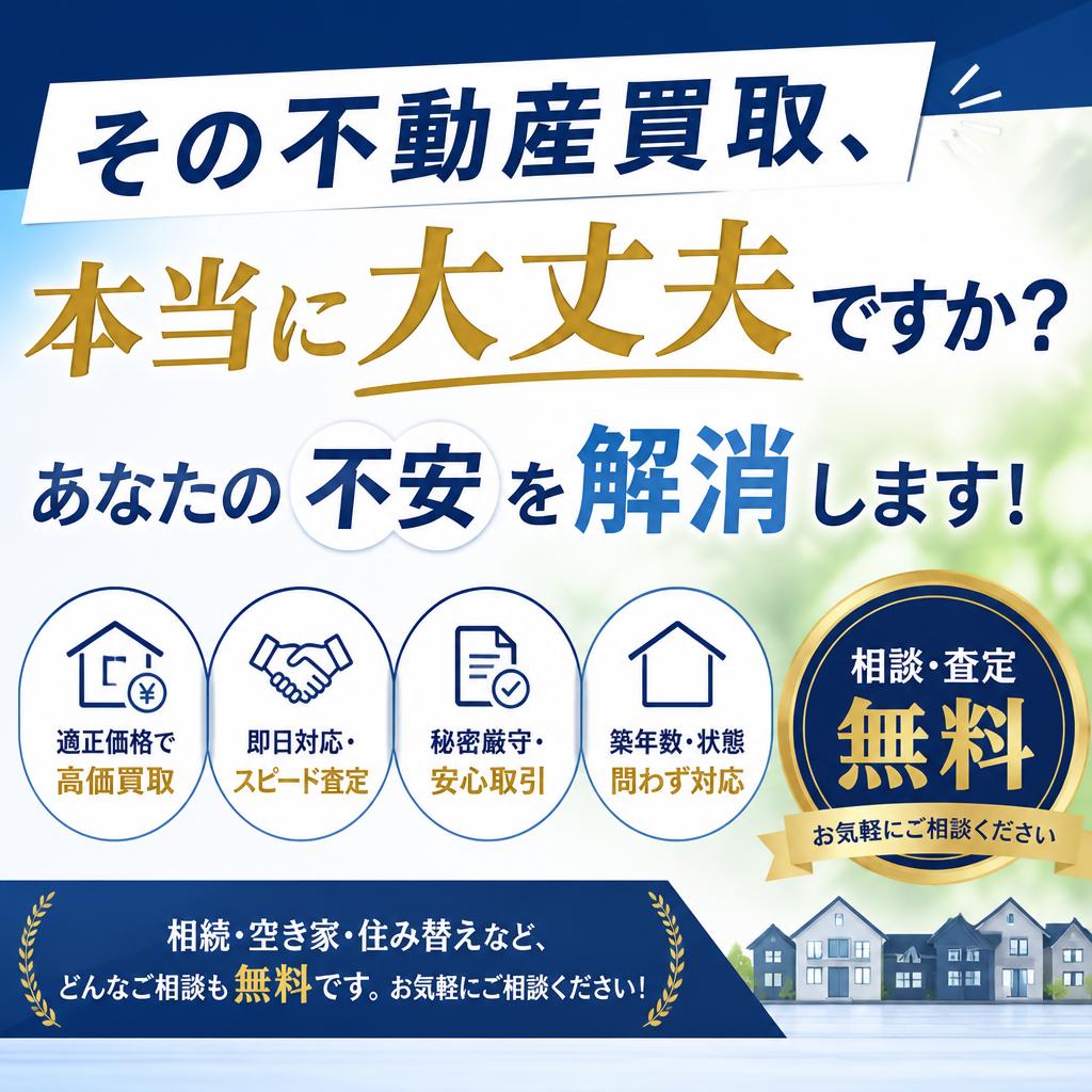 その不動産買取、本当に大丈夫ですか？あなたの不安を解消します！