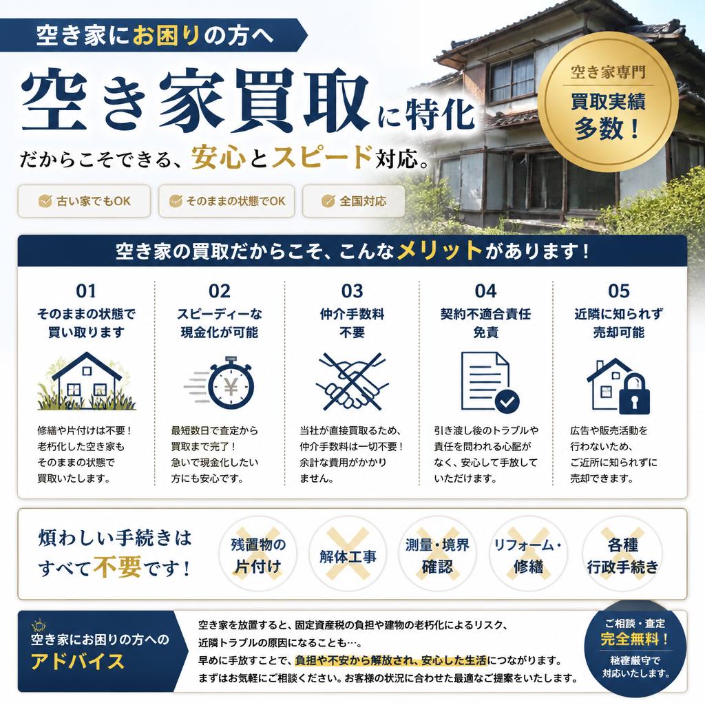 空き家の売却はこんなに簡単!