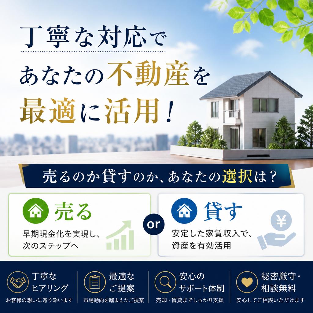 丁寧な対応であなたの不動産を最適に活用！売るのか貸すのか、あなたの選択は？