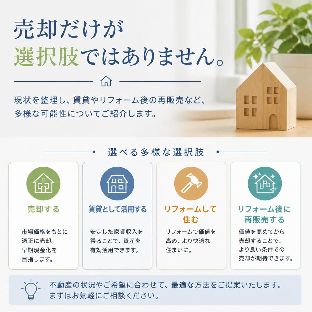 売るのか貸すのか？選択肢を広げる
