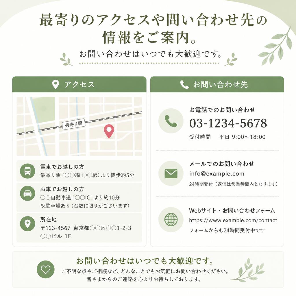 お問い合わせとアクセス情報