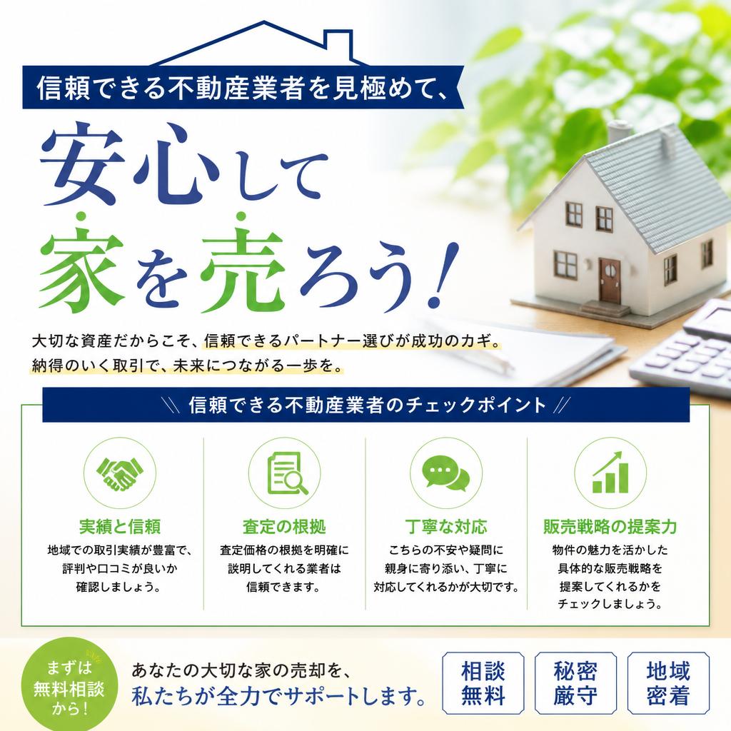 信頼できる不動産業者を見極めて、安心して家を売ろう！