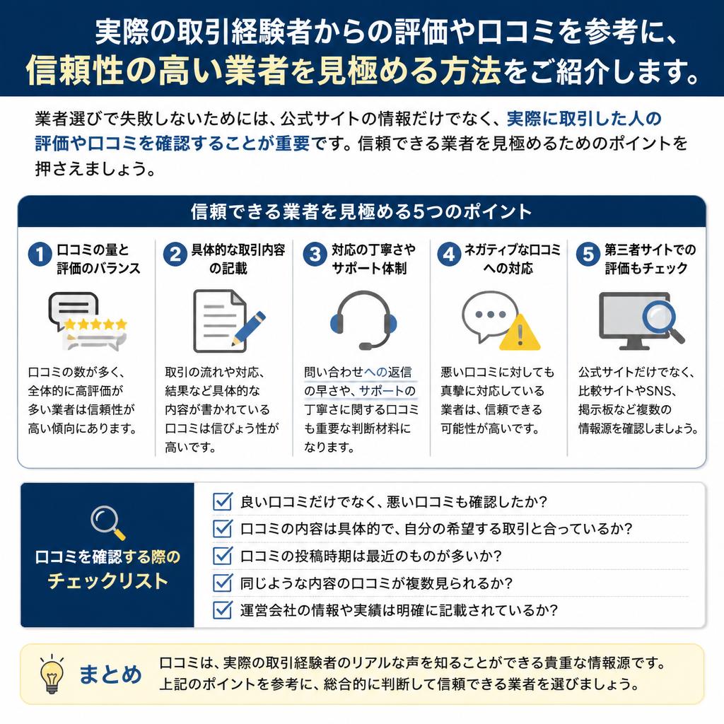 5. 業者の評判をチェックする
