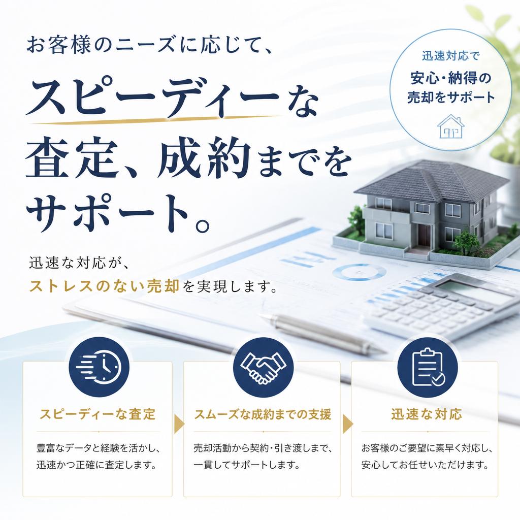 迅速対応でスピーディーな売却