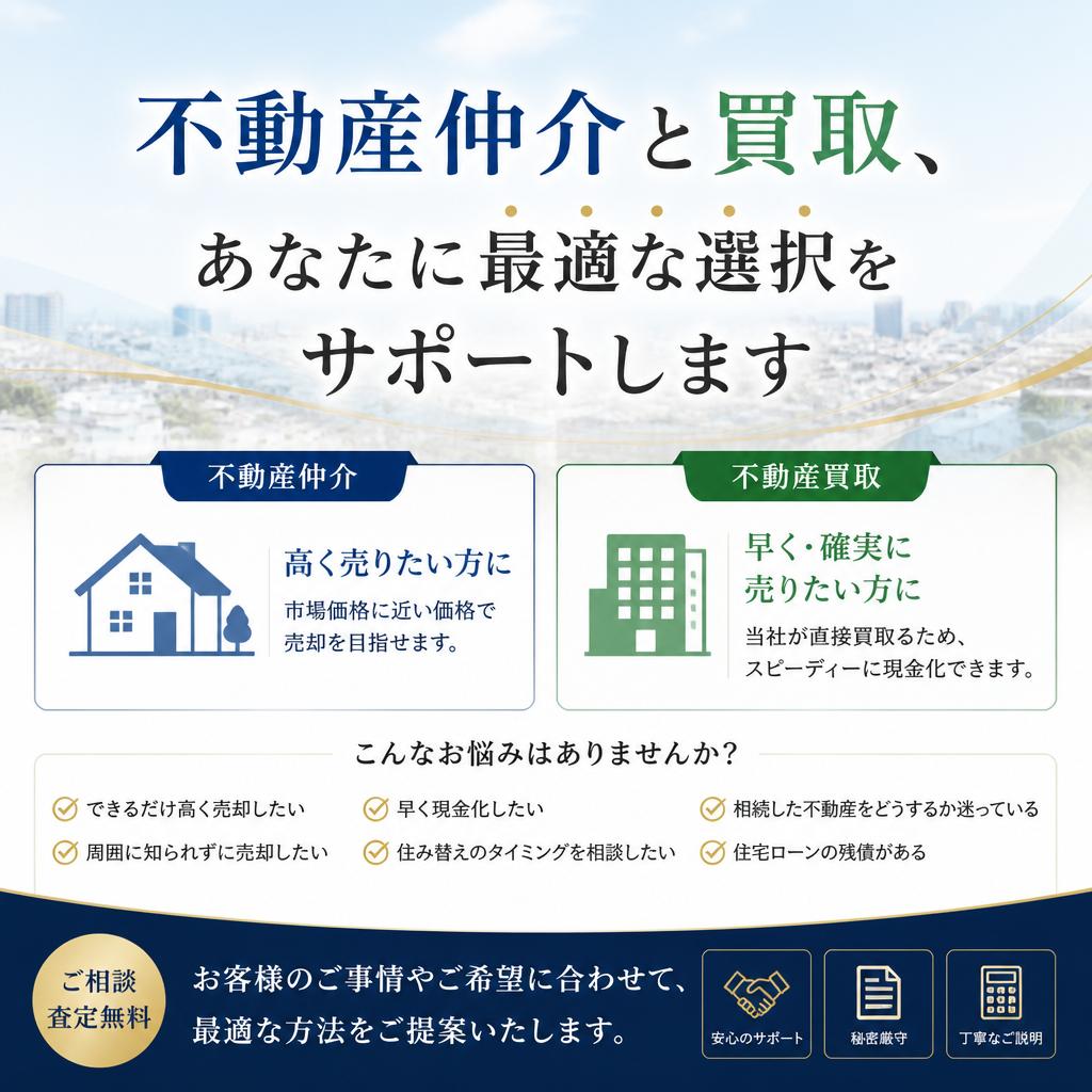不動産仲介と買取、あなたに最適な選択をサポートします