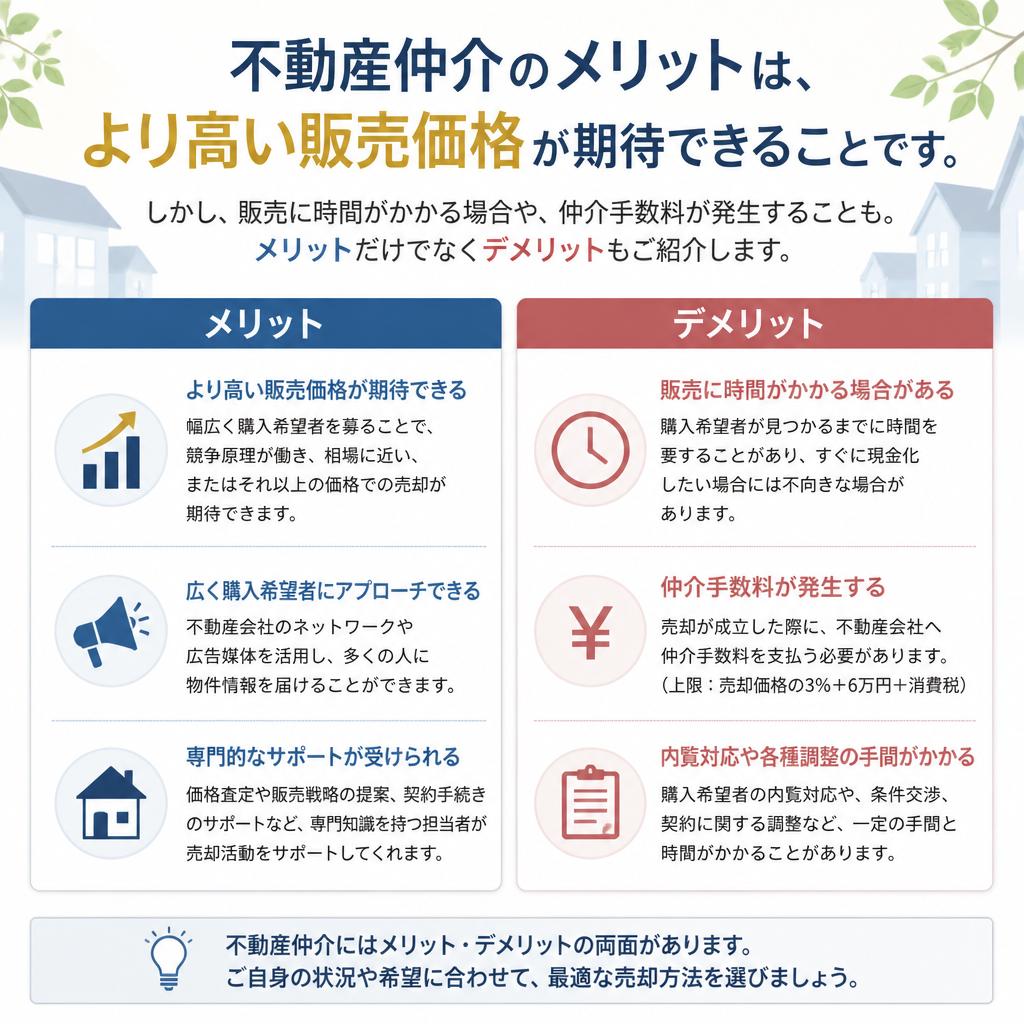 仲介のメリットとデメリット