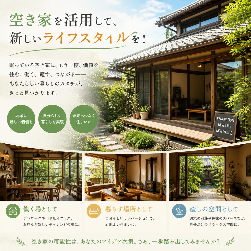 空き家を活用して、新しいライフスタイルを！
